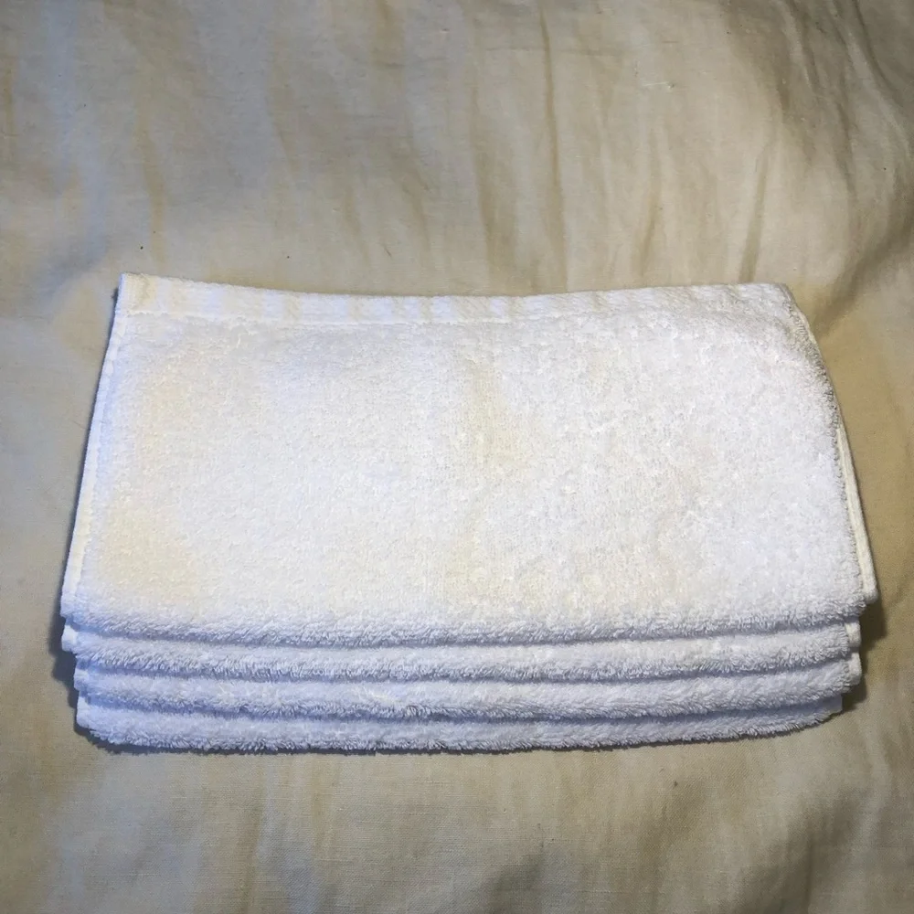 Frette White Plush Terry Washcloths Set of 4